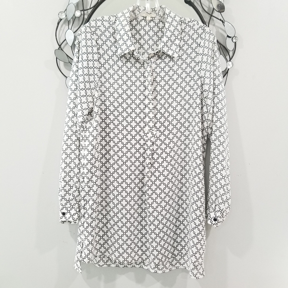 ANTHROPOLOGIE |Pleione Printed Tunic Button Collared Blouse-3 - Picture 3 of 8